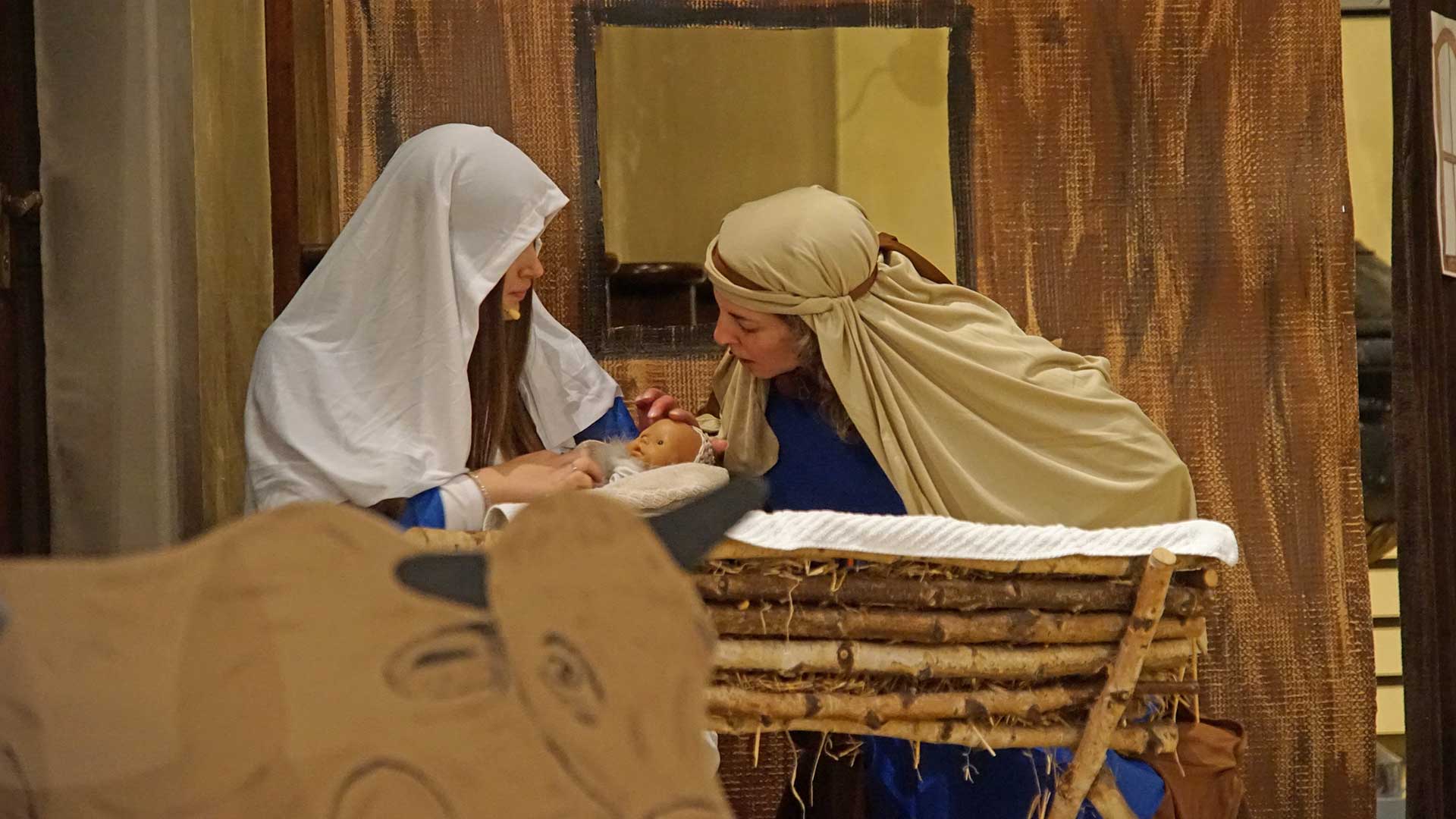 Maria und Josef nach der Geburt